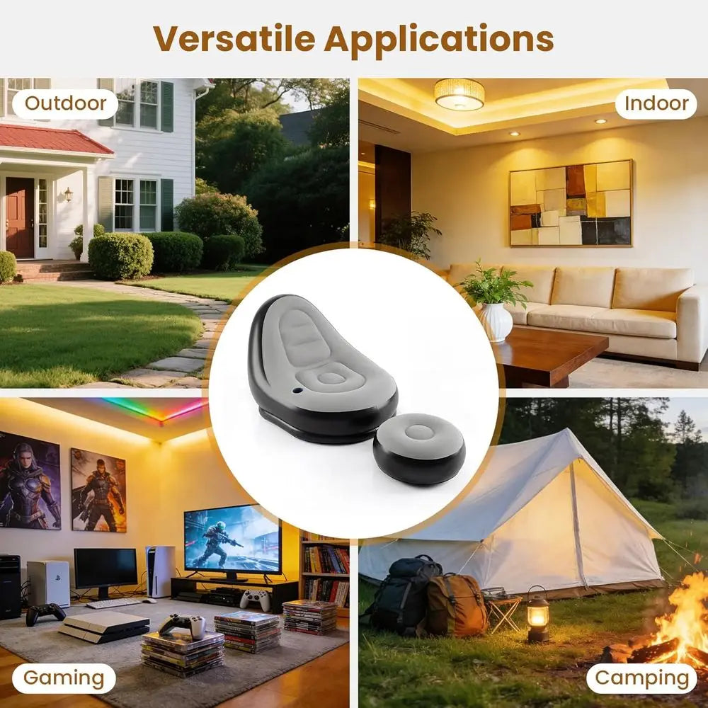Portable Blow Up Single Air Sofa with Ottoman, Cup Holder, Repair Patches, Indoor Outdoor Inflatable Chair for Camping, Gaming