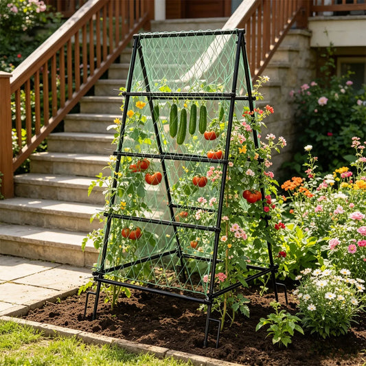160/176/220CM Tall Garden Arch Trellis Metal Plant Cucumber Support Trellis Archway for Outdoor Yard Lawn Tunnel Trellis, 1PCS
