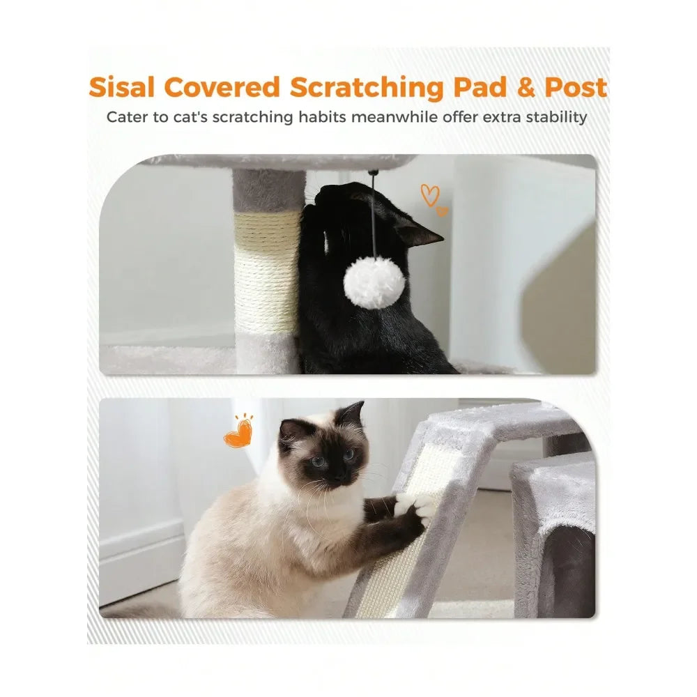 XMSJ Cat Tree Indoor Tower With Sisal Posts And Condo