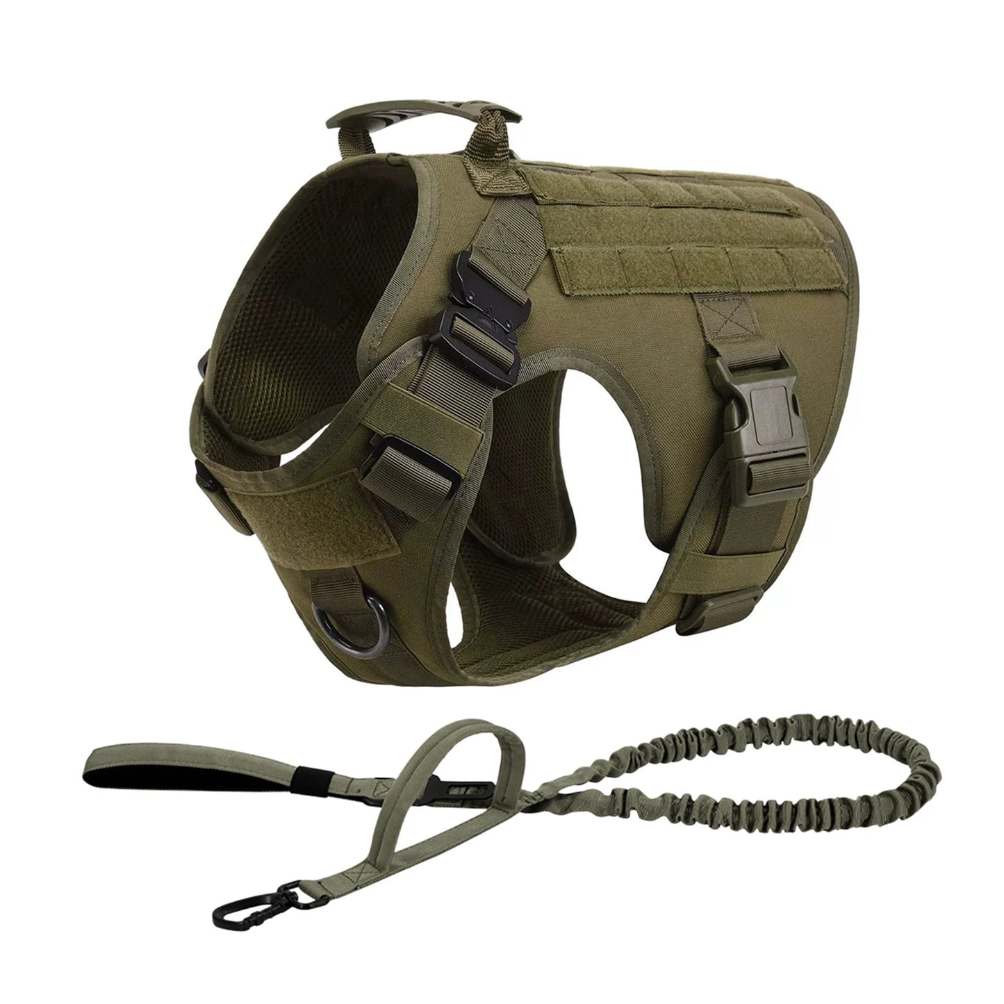 PETRAVELCN Tactical Dog Harness Vest Molle Pouches For Training