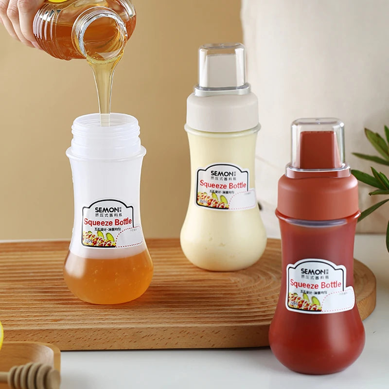 Graduated Squeeze Sauce Bottle Condiment Dispenser Ketchup BBQ