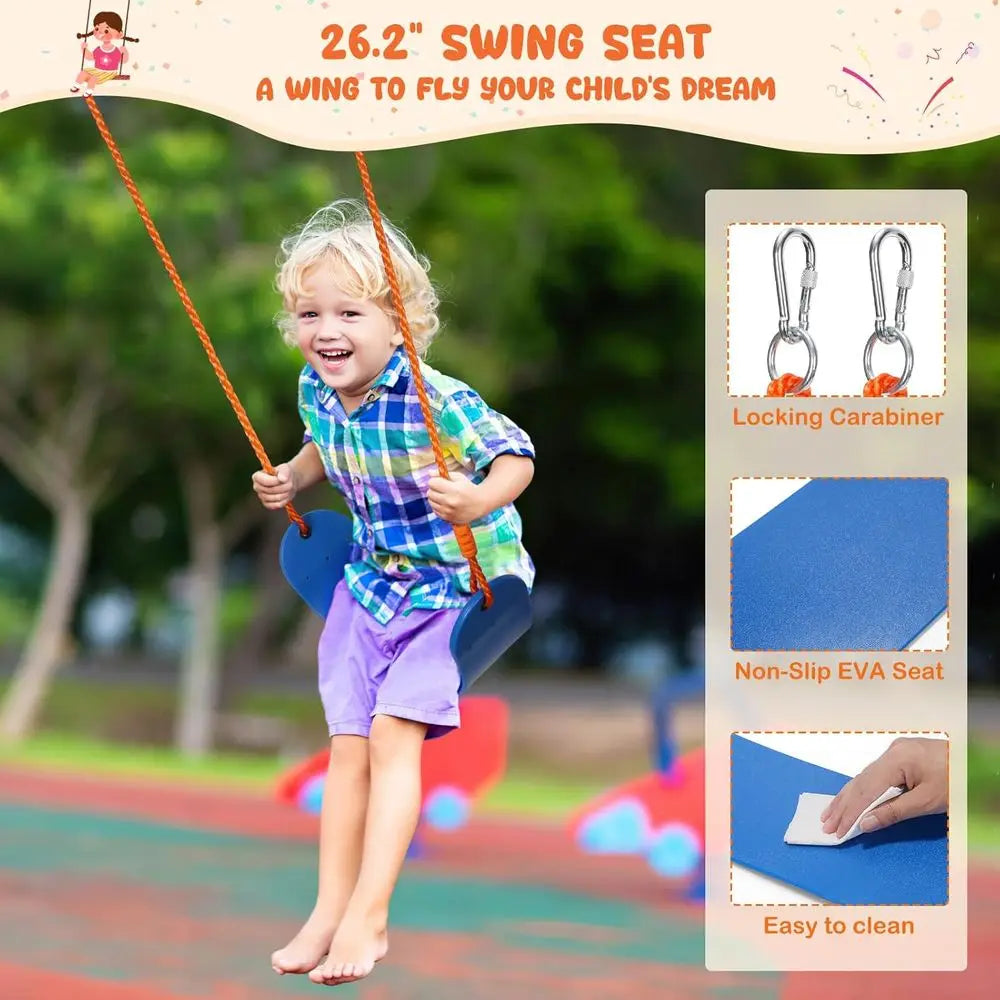 Heavy Duty Backyard Swing Set With Stand And Double Swing
