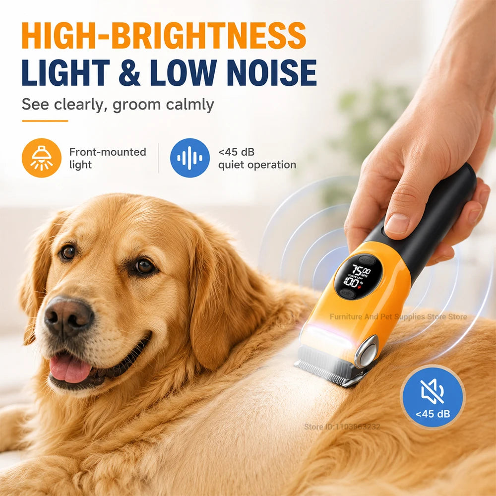 Cordless Dog Grooming Clipper Low Noise Hair Trimmer For Pets