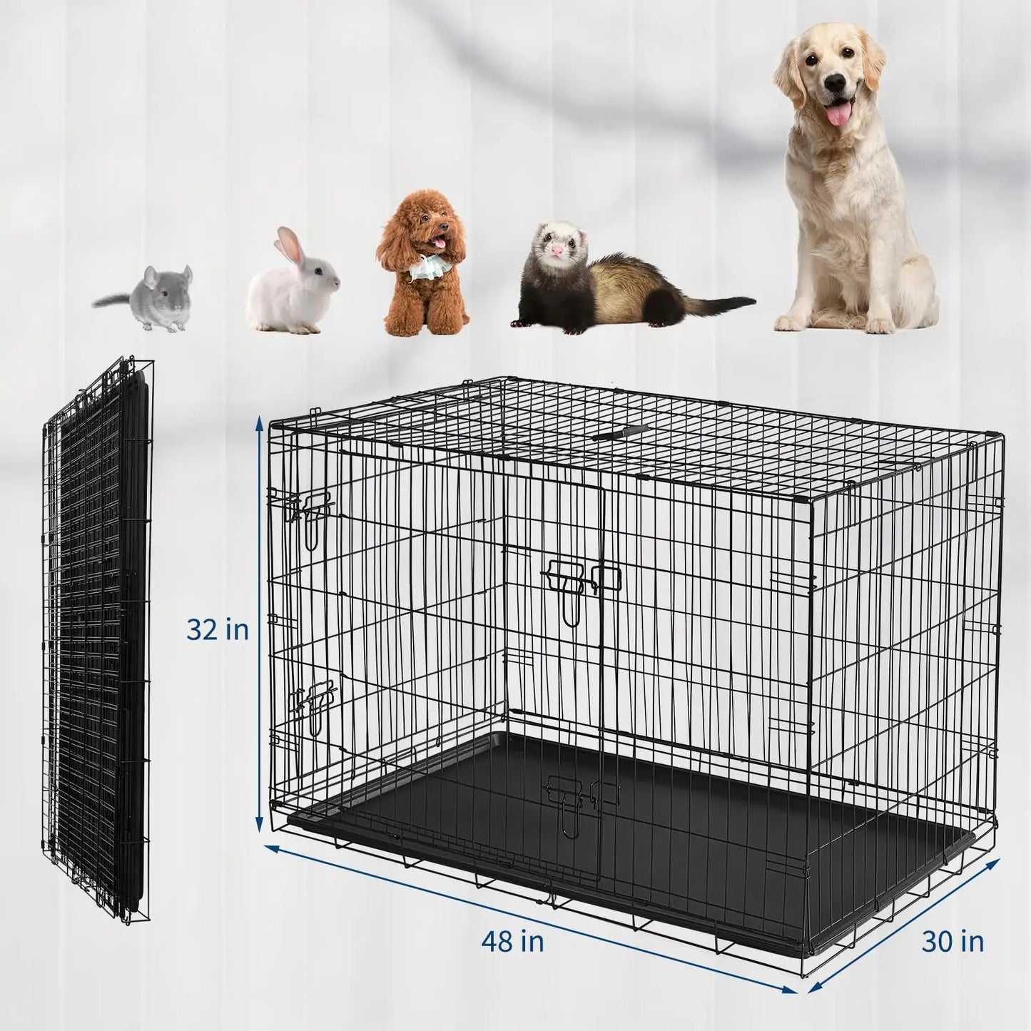HiMISS Ferret Cage Portable Small Animal Habitat With Removable Tray