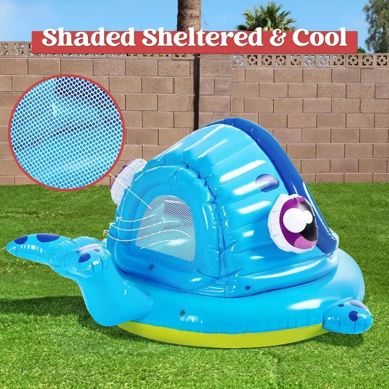 Inflatable Whale Kiddie Pool Tent for Toddler Swim Play