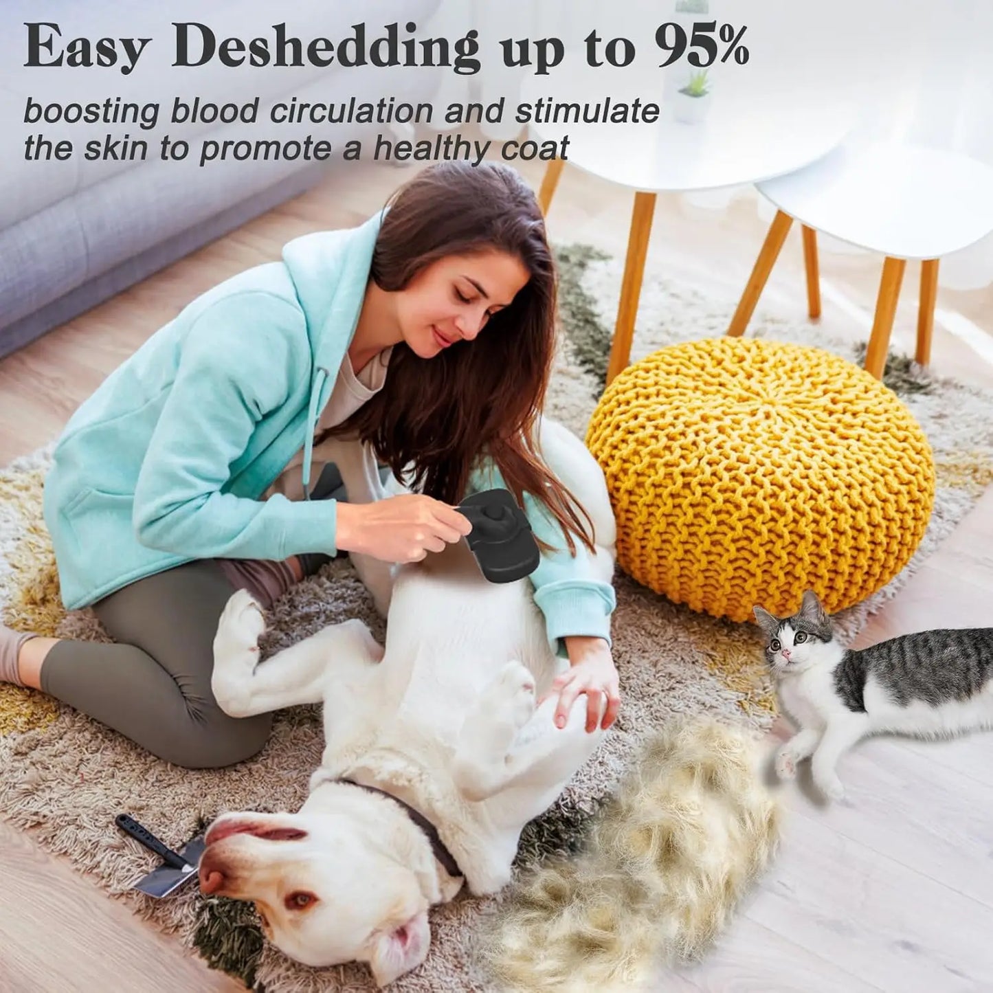 Self Cleaning Deshedding Brush For Dogs And Cats Hair Removal