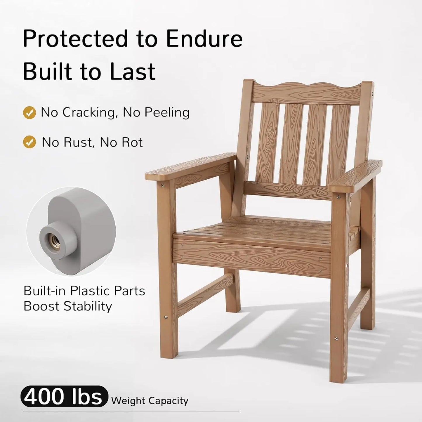 All-Weather Oversized Patio Chair Set 2 400lb Easy Assembly Backyard Deck Fire Pit Teak,Customized