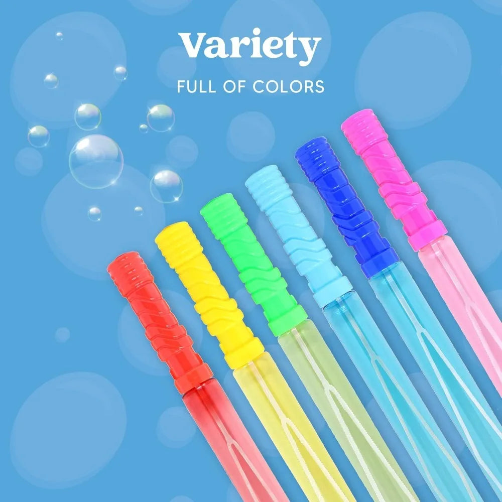 JOYFY 24 Pack 14.6'' Big Bubble Wands Bulk (2 Dozen) for Summer Toy Outdoor Activity Use Easter Bubbles Party Favors Supplies