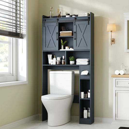 VABCHES Over Toilet Storage Cabinet With Toilet Paper Holder Stand