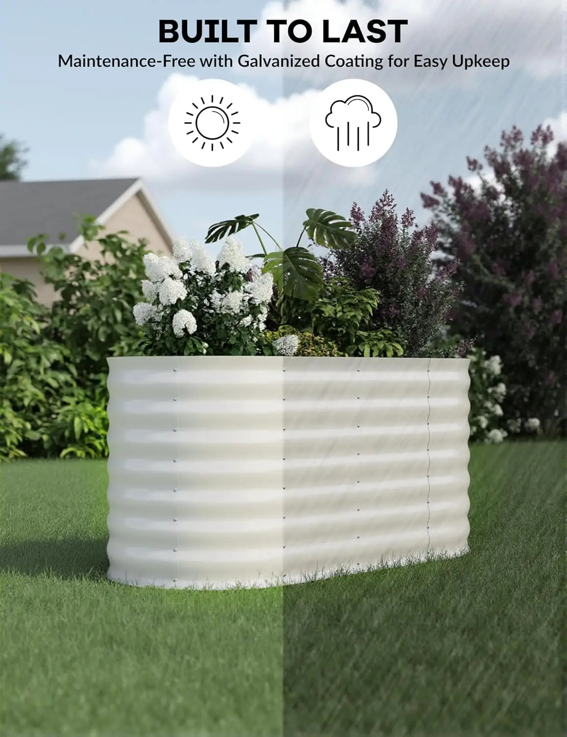 TWISTER.CK Galvanized Raised Garden Bed Kits Outdoor Planter Box