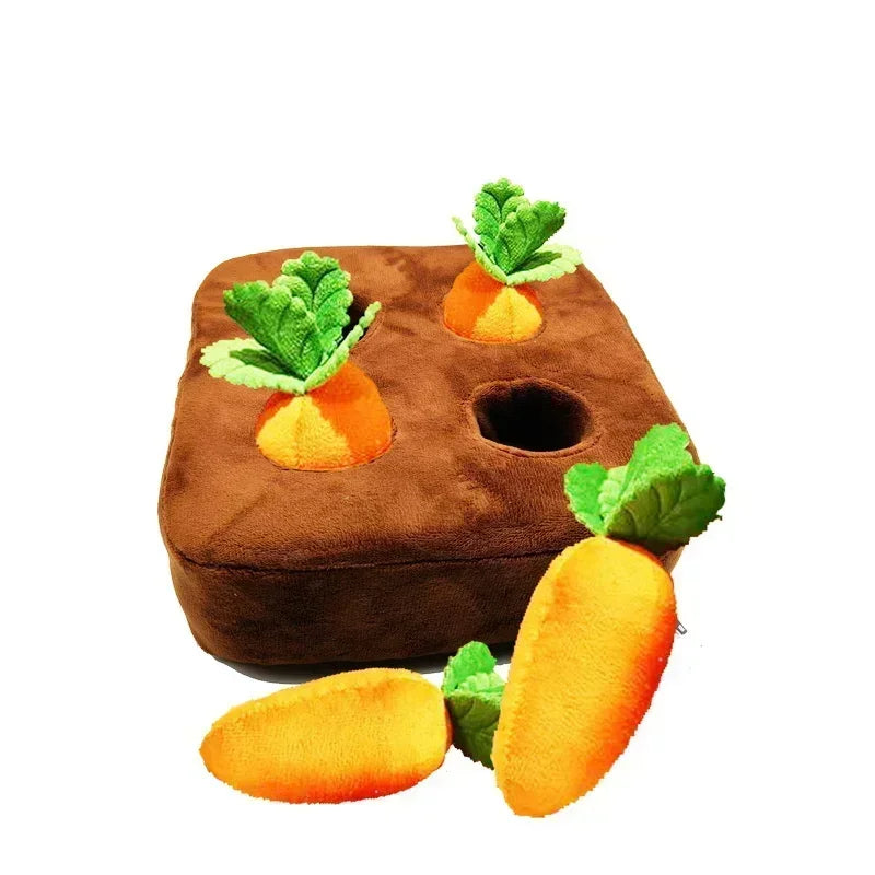 Snuffle Mat Dog Toy Plush Carrot Vegetable Field Interactive Toy