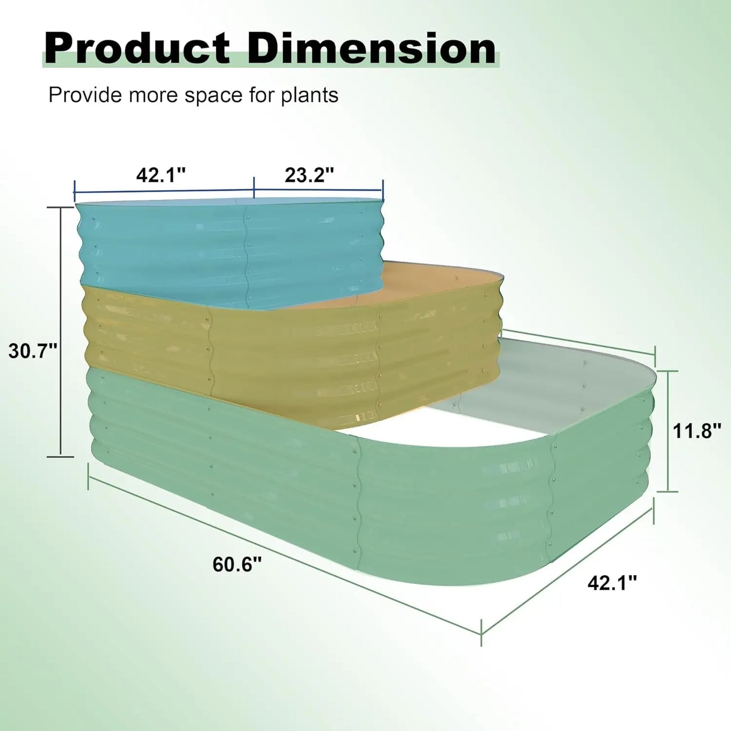 NONEM Galvanized Raised Garden Bed For Outdoor Vegetable Gardening