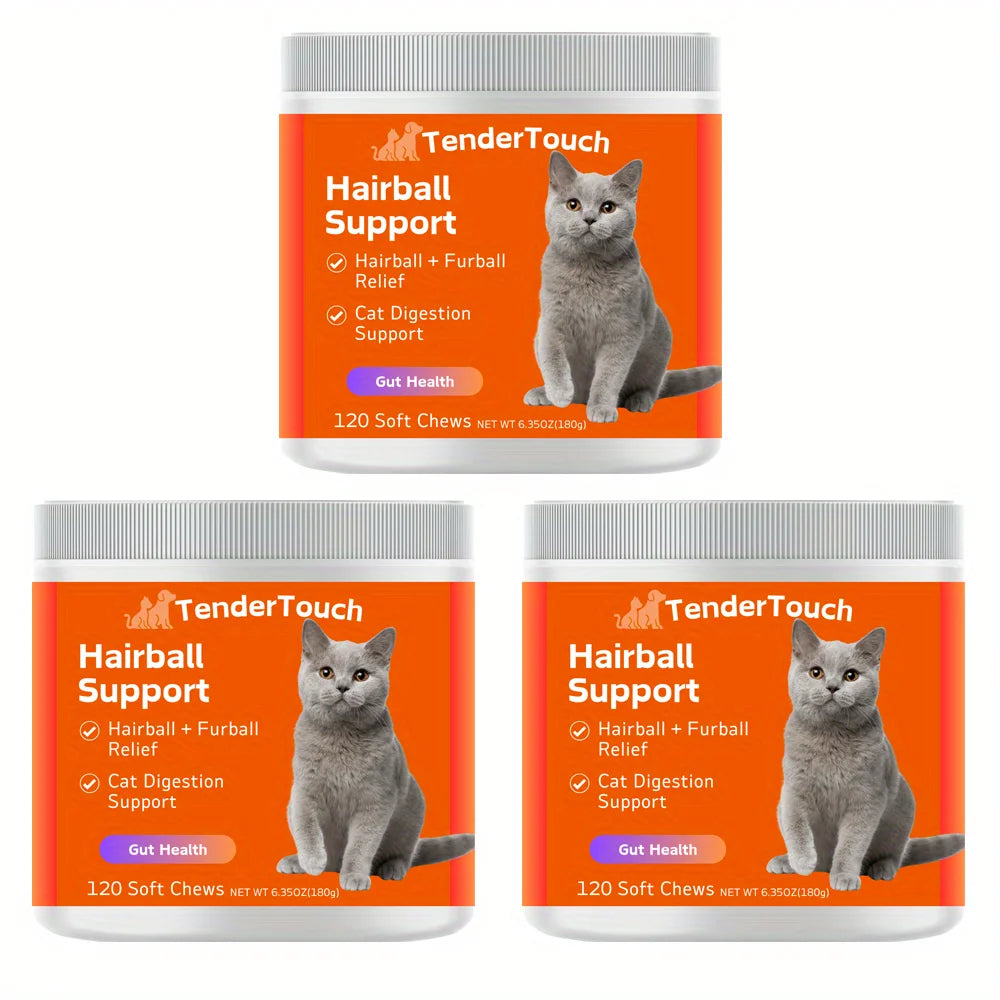 Cat Hairball Support Chews 3 Pack 360 Count Treats