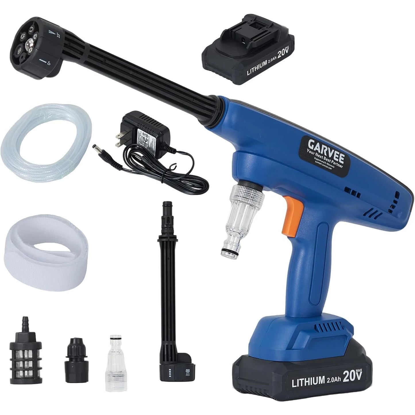 HiMISS Cordless Pressure Washer With Dual Rechargeable Batteries And Nozzle