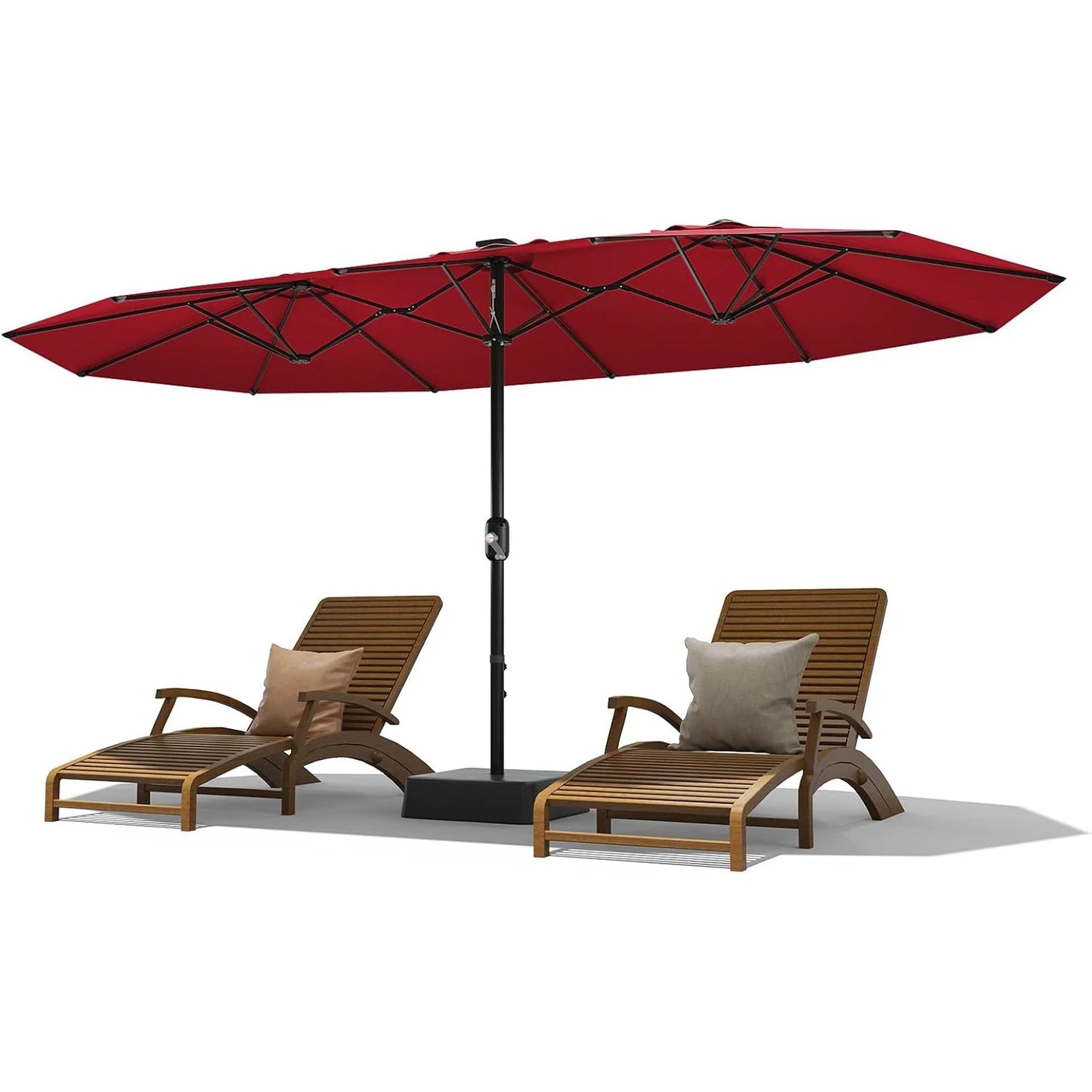 Twister Patio Umbrella Double-Sided Rectangle Market With Cross Base