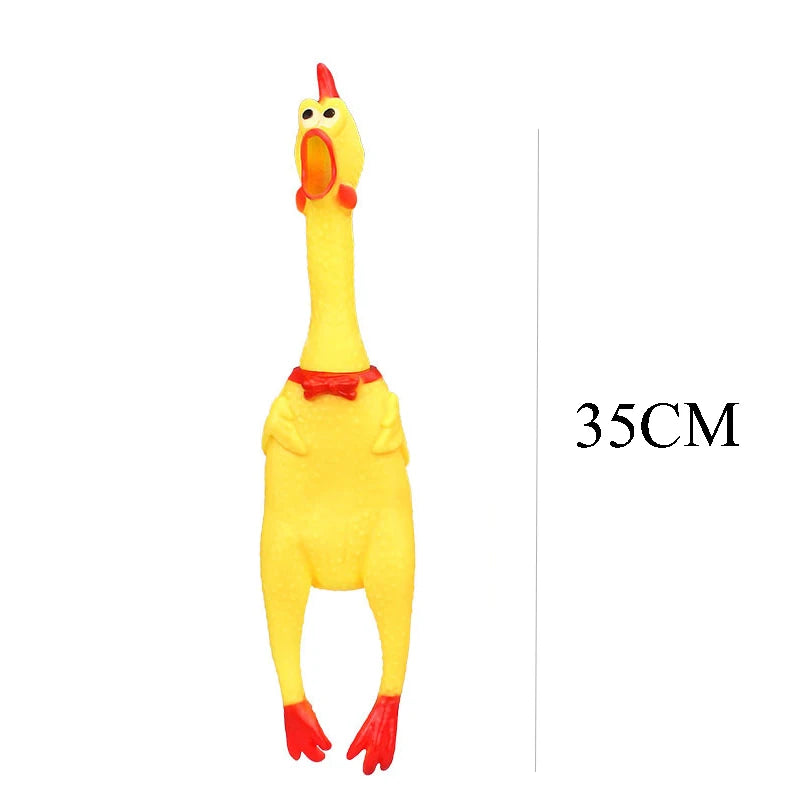DKSTINYE Squeaky Chicken Dog Toy Squeaker Rubber Chew Toy