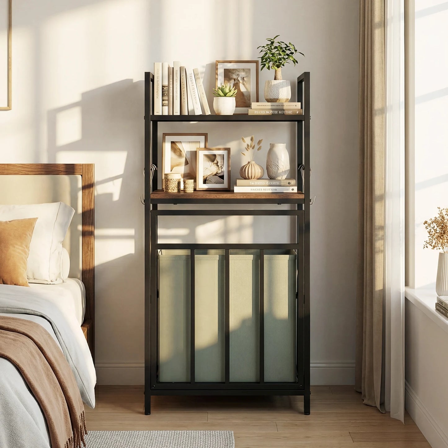 HOMASIS 2-Tier Laundry Hamper with Tilt-Out Basket