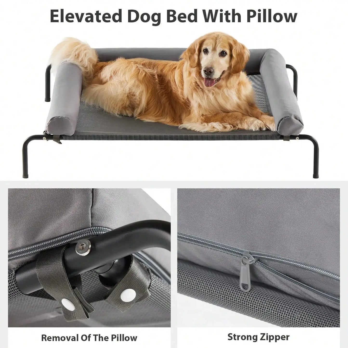 Elevated Cooling Pet Bed for Large Dogs Portable Indoor Cot