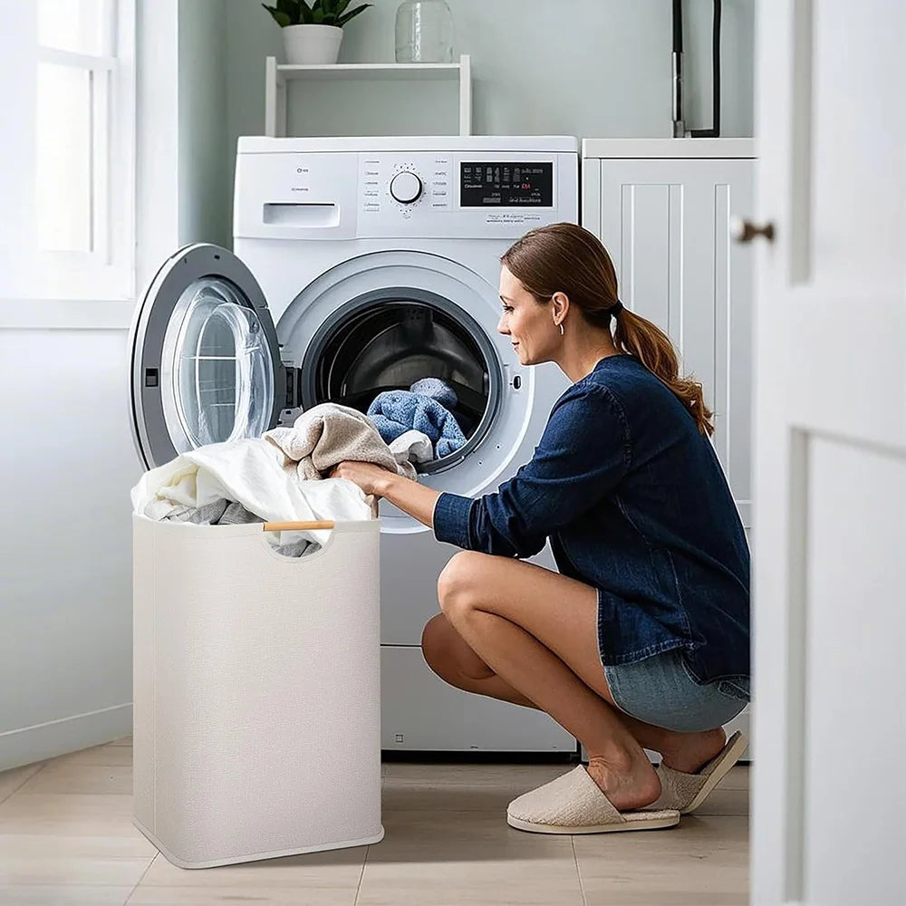 Collapsible Laundry Basket With Handle For Dirty Clothes Storage