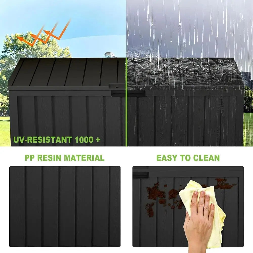 Outdoor Storage Box Waterproof Lockable Patio Garden Tools
