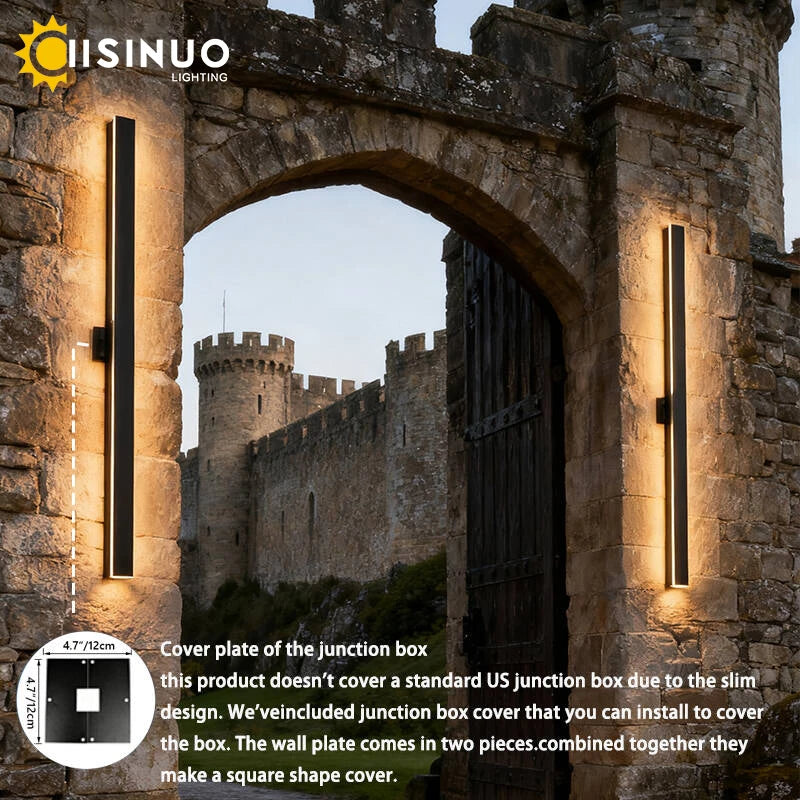 IISINUO Outdoor Porch Wall Light Dimmable Stainless Steel Sconce