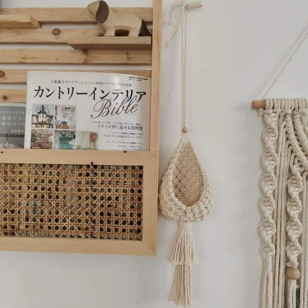 2 Pack Plant Hangers Air Plants Hanging Basket, Boho Wall Hanging or Indoor Outdoor Home Decor