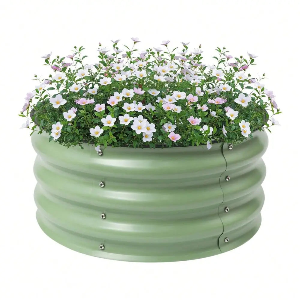 Round Metal Raised Garden Bed Galvanized Planter Box For Vegetables