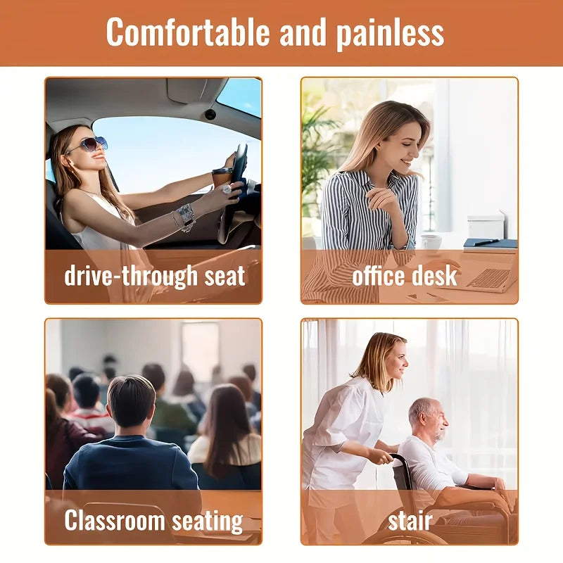1pc Ergonomic Memory Foam Coccyx Cushion - Office Chair Support, Washable, Wheelchair And Car Seat Comfort Contour Design | Soft