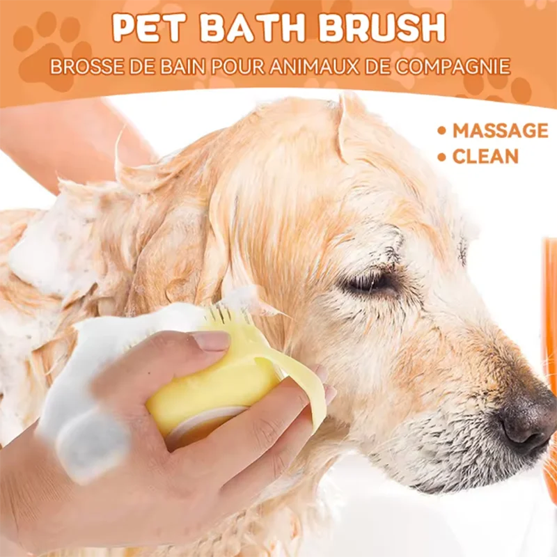 Pet Bath Massage Brush Silicone For Dogs And Cats Pets