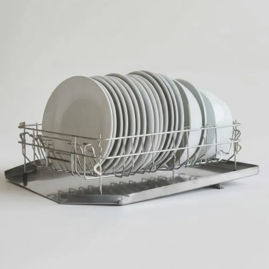 Stainless Steel Dish Drain Rack With End Opening For Sink