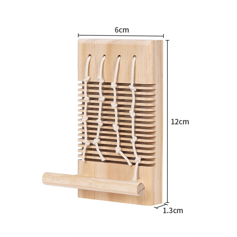 Bird Perches Platform with Climbing Ladder Bite Toys Parakeet Cage Accessories Wooden Playing Gyms Exercise Parrot Cage Toys Set