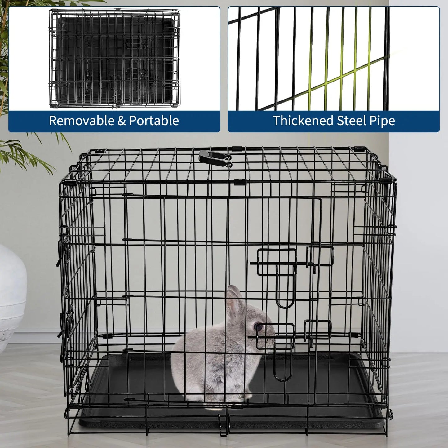 HiMISS Ferret Cage Portable Small Animal Habitat With Removable Tray