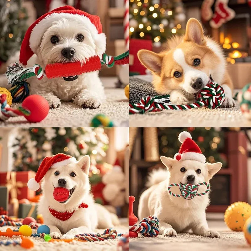 Christmas Dog Toys 15Pack Chew Toys for Teething Puppies