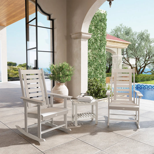 Outsunny Outdoor Rocking Chairs With High Back Patio Seating