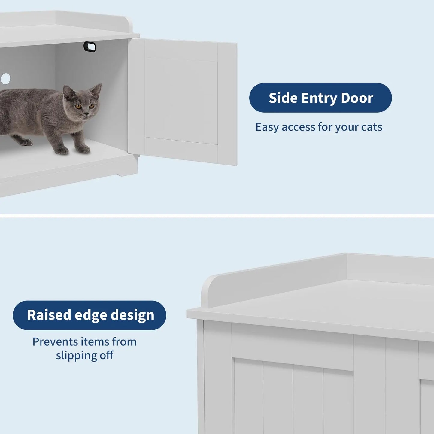 HiMISSCN Wooden Cat Litter Box Enclosure Barn Door Ventilated