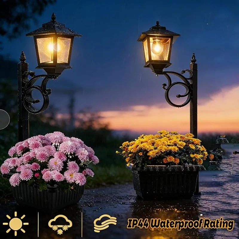Outdoor Solar Street Light With Flower Pot Wall Mounted Freestanding