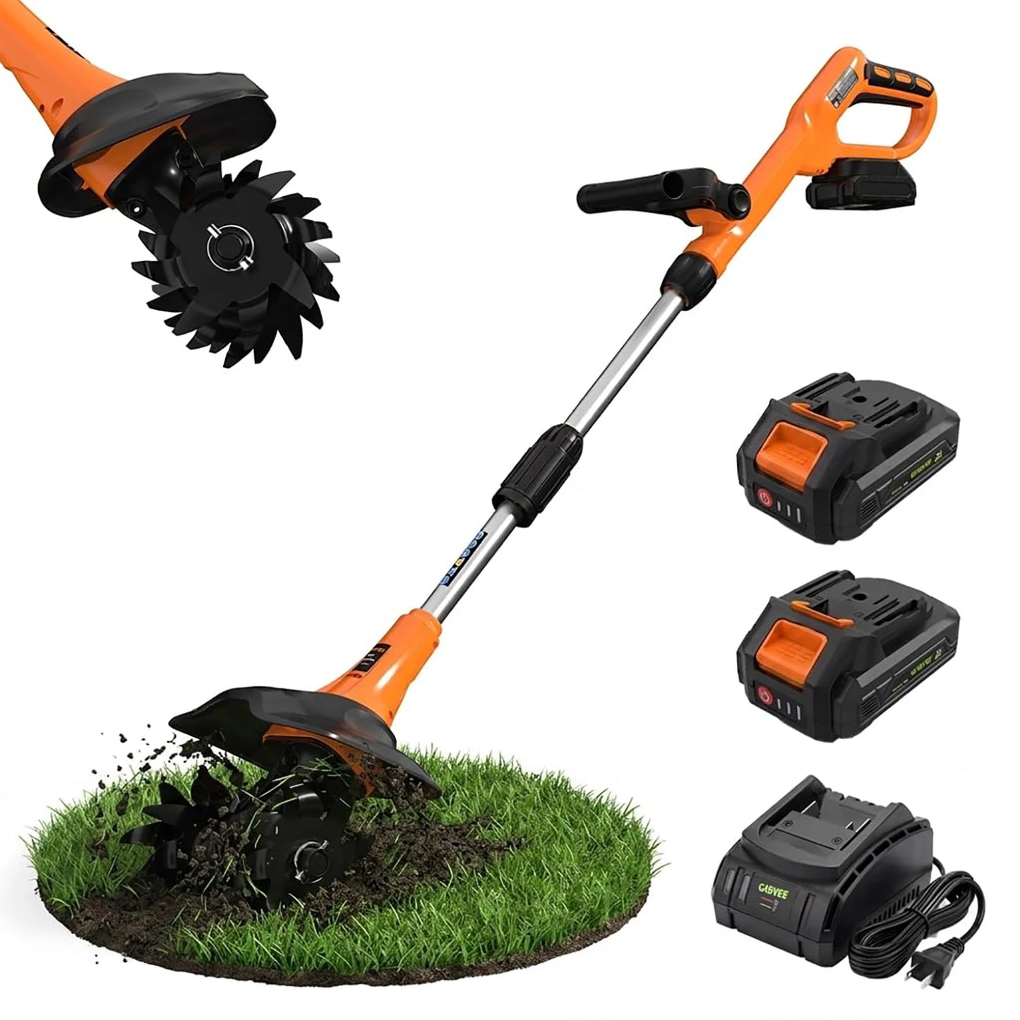 HiMISS 20V Cordless Garden Tiller Electric Cultivator