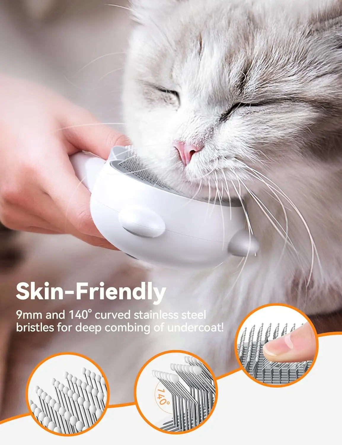 Cat Steam Brush Release Button USB Rechargeable Dual Speed Spray