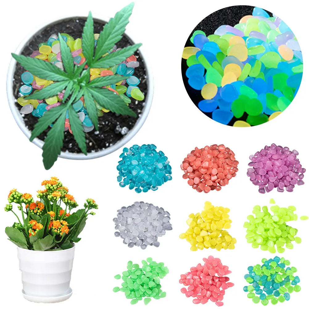 APWIKOGER Glow In The Dark Garden Pebbles 100Pcs Luminous Stones