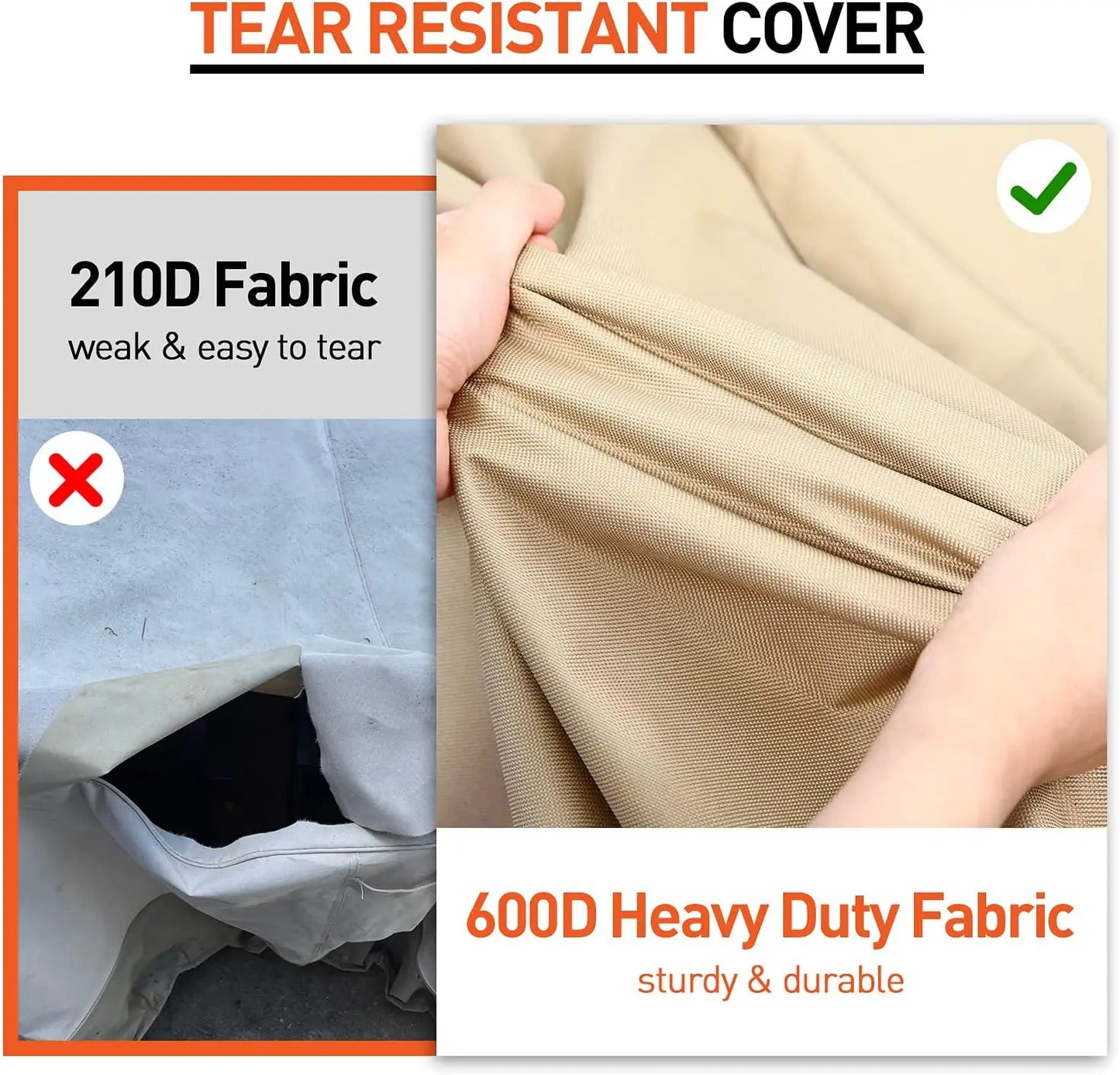 Heavy Duty Waterproof Patio Chaise Lounge Cover 2 Pack