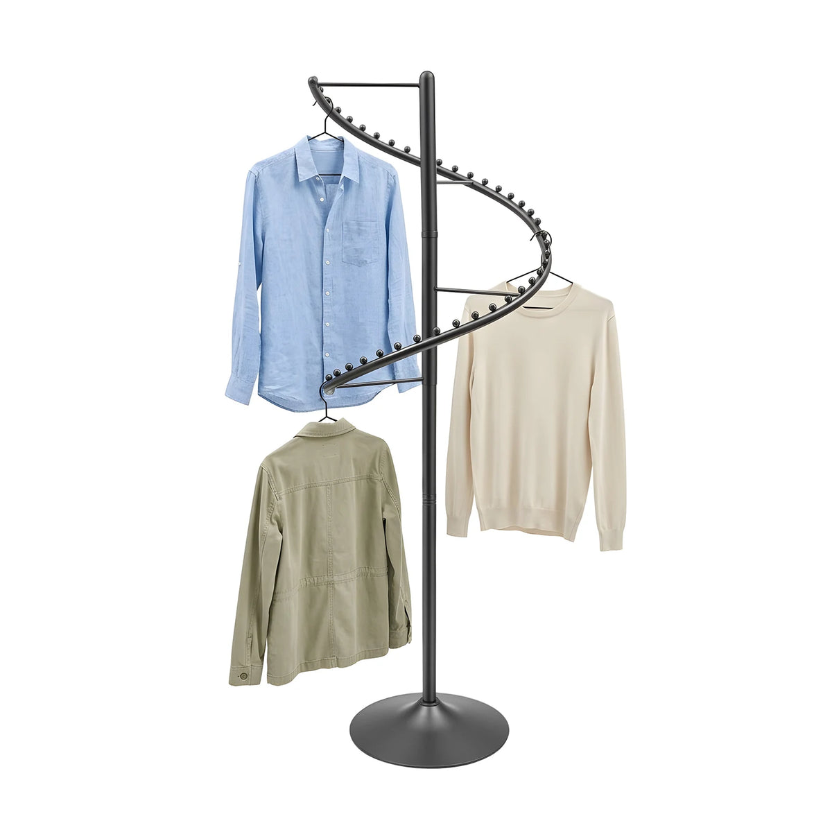 Rotating Spiral Clothing Rack 360 Degree Heavy Duty Garment Display