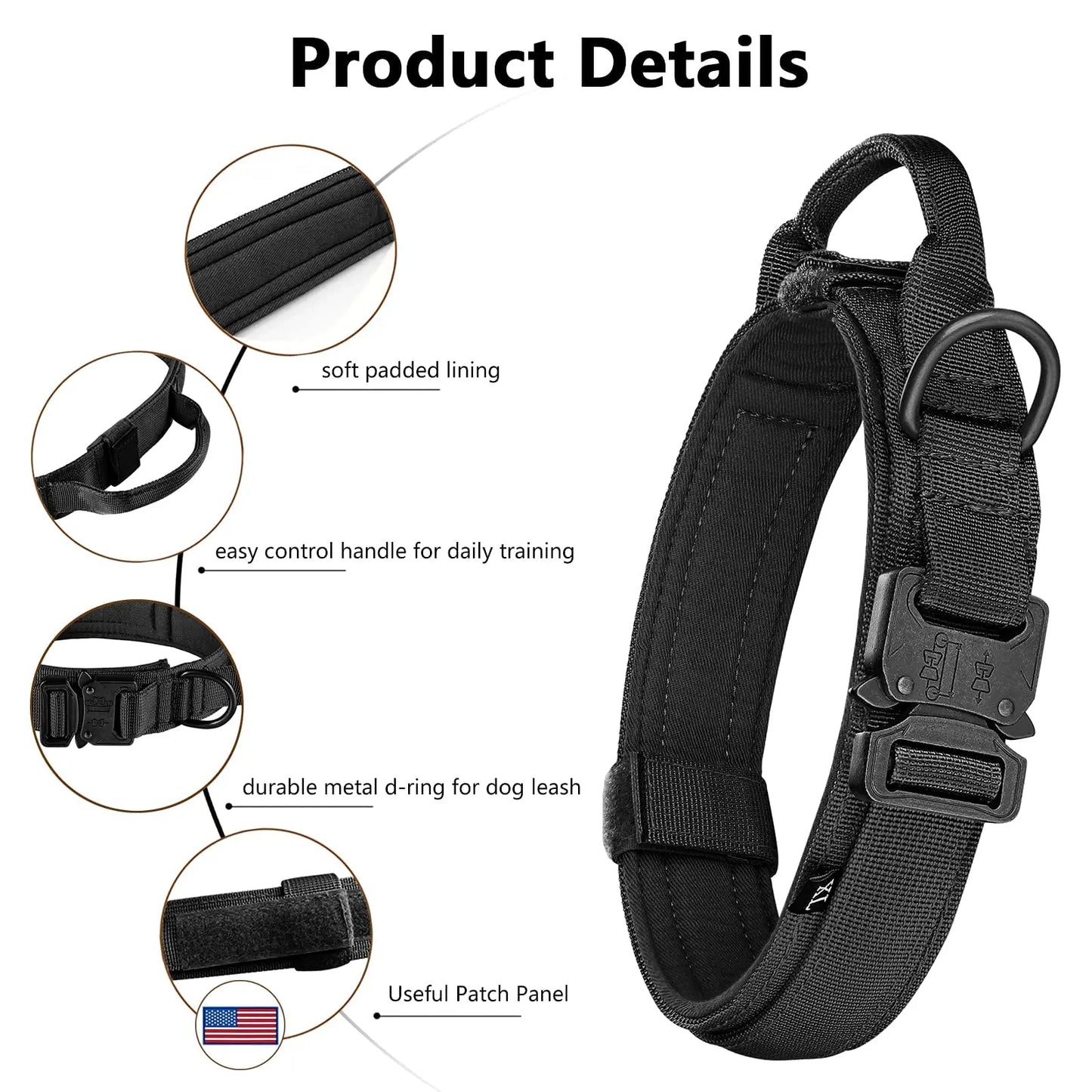 PETRAVELCN Tactical Dog Harness Vest Molle Pouches For Training