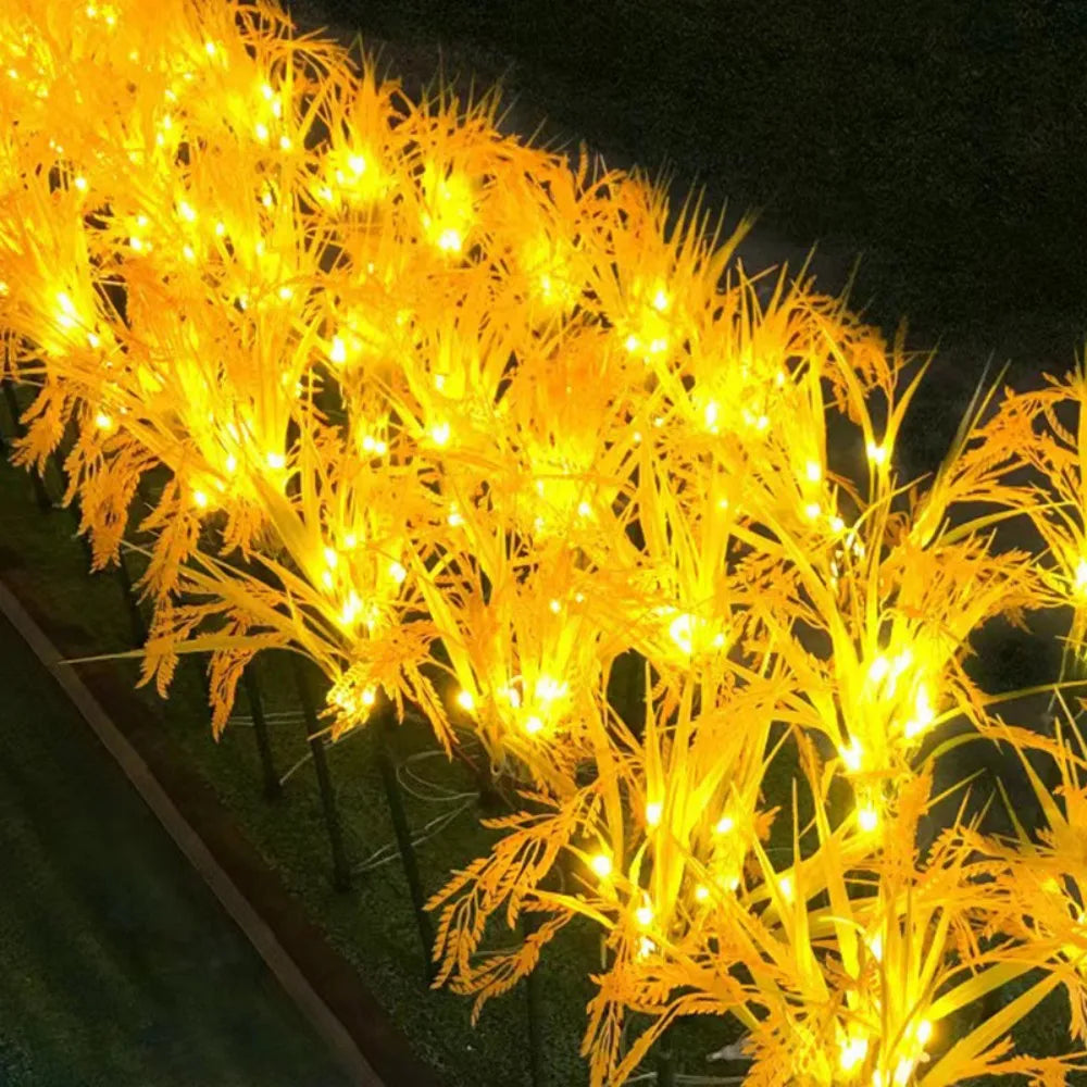 7Head Solar Powered Wheat Ear Ground Mounted Outdoor Light