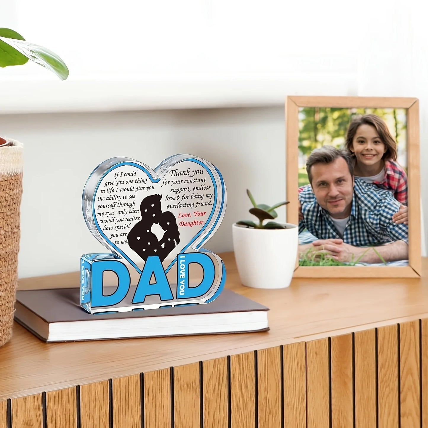 Acrylic Dad Plaque Gift From Daughter Best Dad Ever