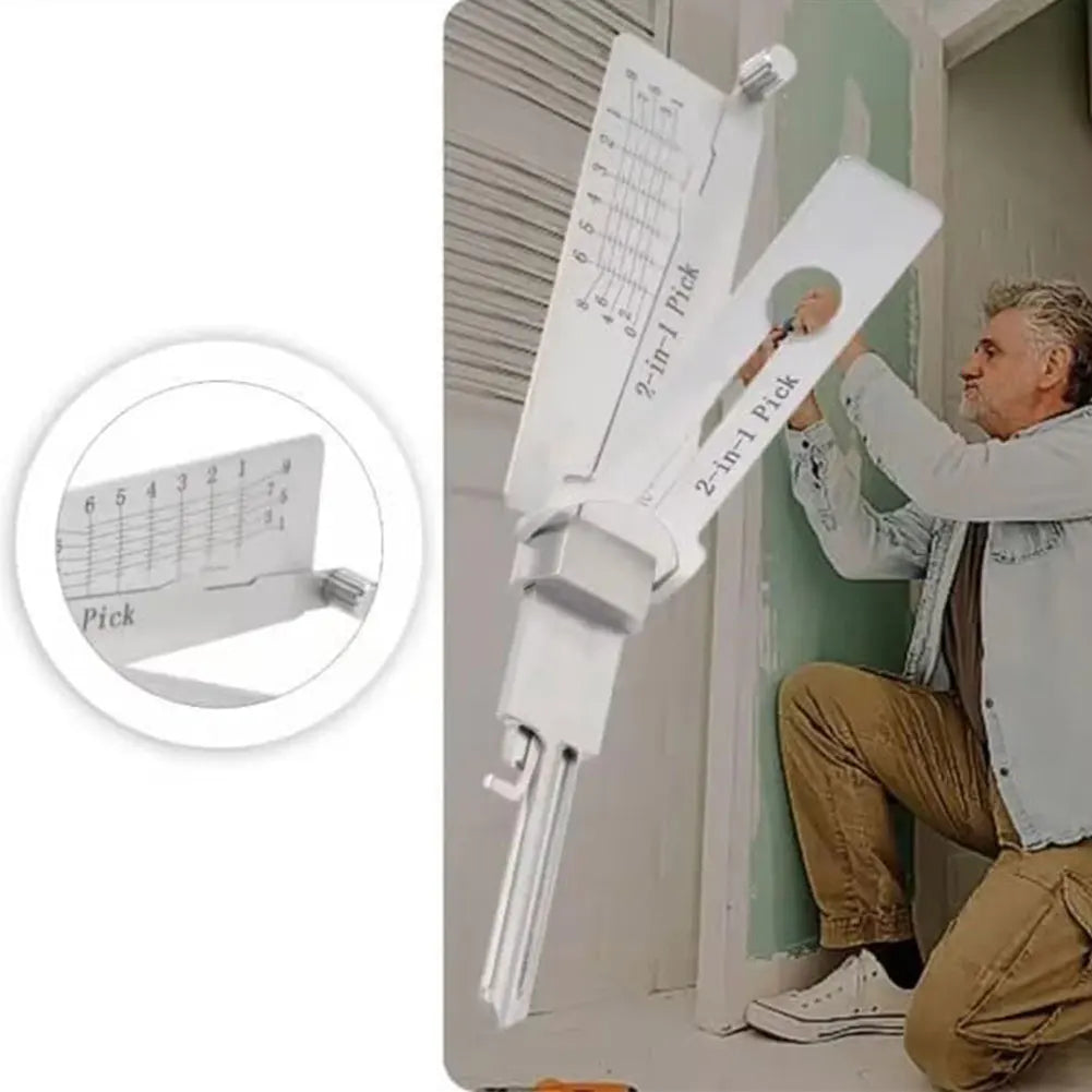 VODOOL 2 In 1 Stainless Steel Key Decoder Precision Hook And Pickup Tool