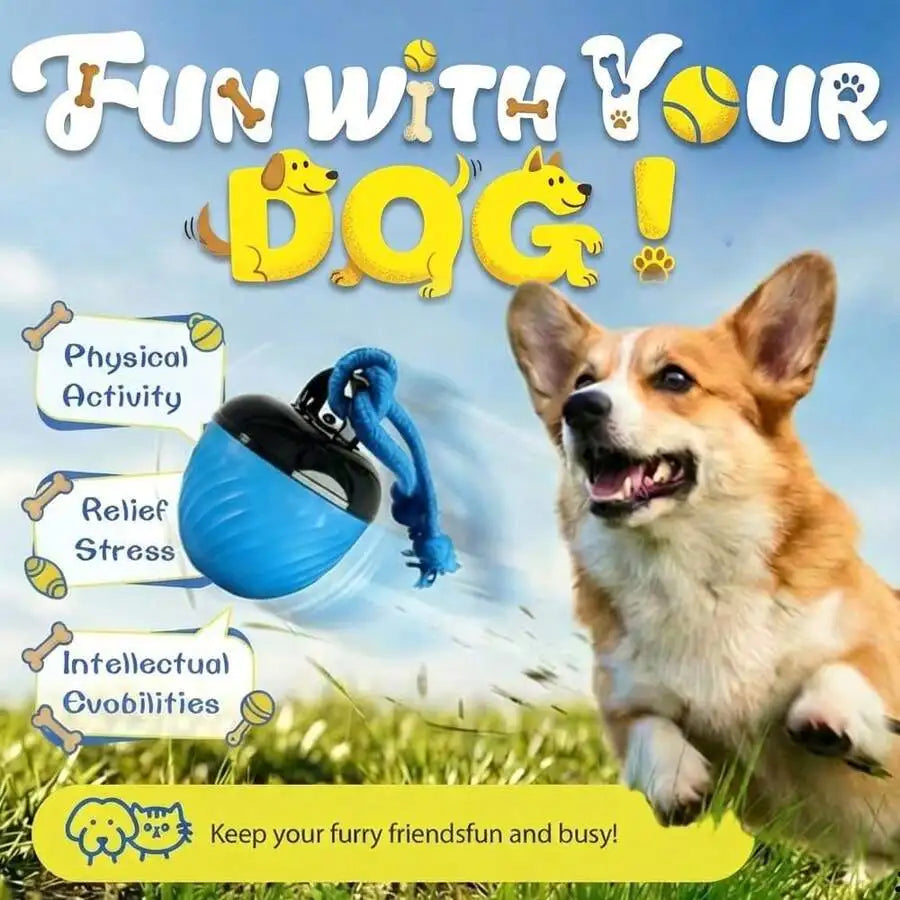 Interactive Dog Ball Toy With Rope Rolling Pet Toy
