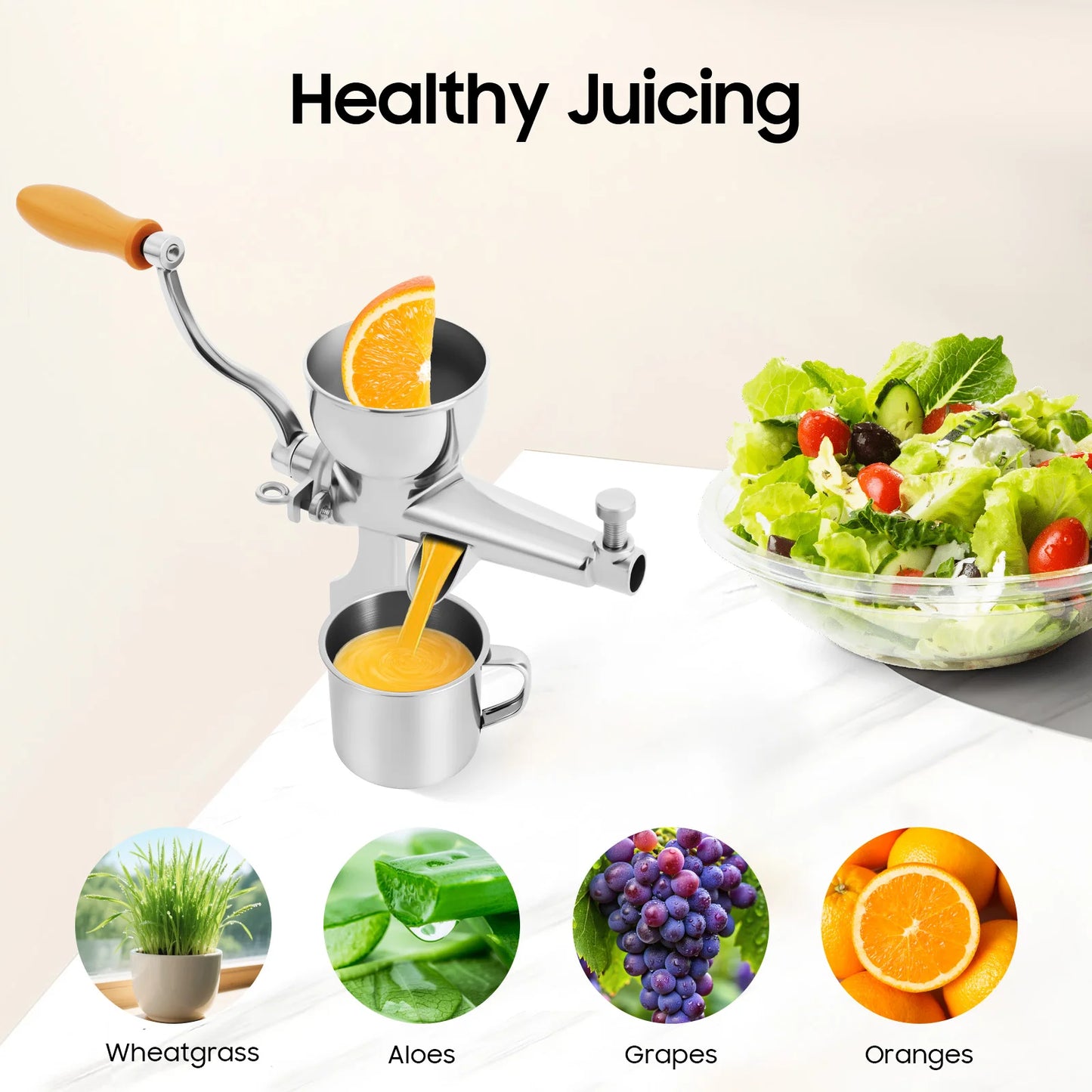 Manual Fruit Vegetable Squeezer, Hand Squeezer Press Machine, Desktop Wheat Seedling Juicer for Juicing Wheatgrass, Vegetables