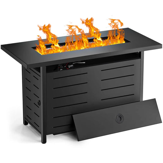 Gas Fire Pit Table 60000 BTU Propane 2-In-1 Outdoor