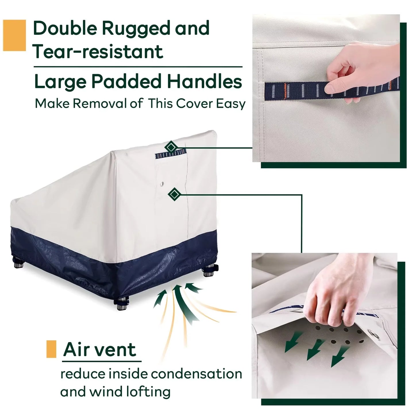 2 Pack Outdoor Chair Covers 100% Waterproof Patio Furniture Covers Protector 600D Oxford Heavy Duty Lawn Garden Furniture Cover
