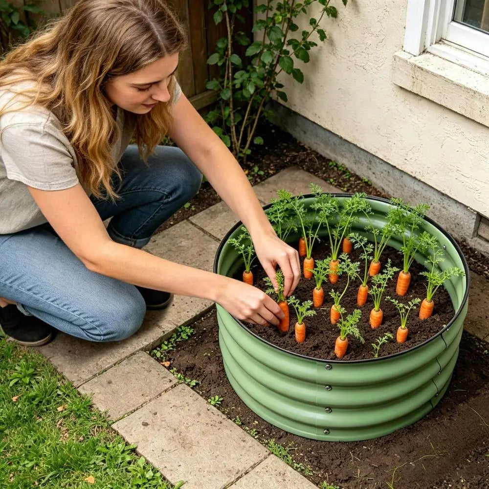 Round Metal Raised Garden Bed Galvanized Planter Box For Vegetables